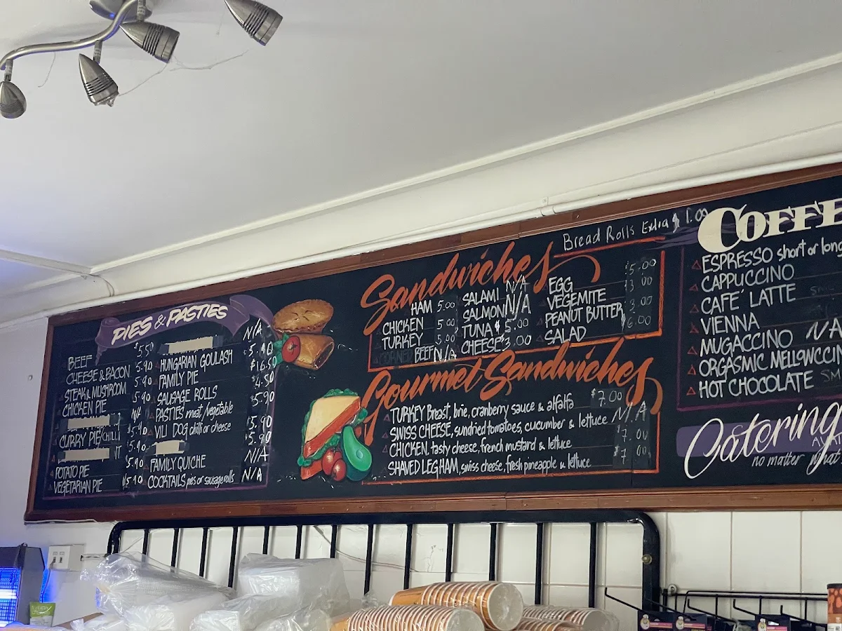 Menu, Vili's Cafe & Bakery