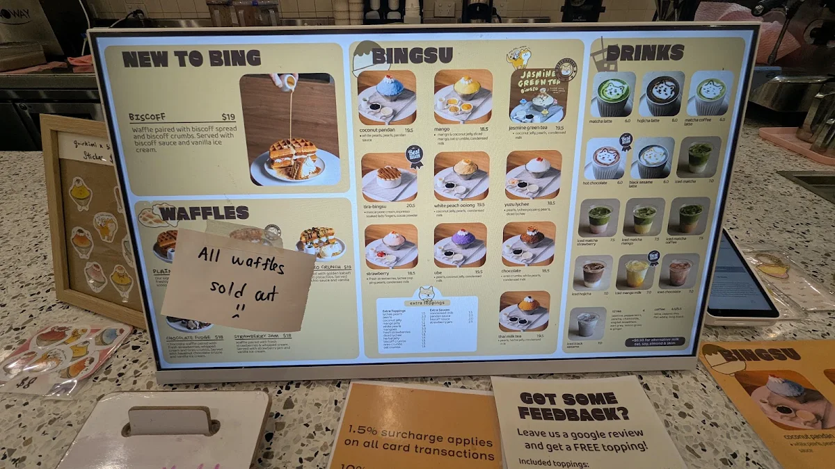 Menu, Bing Chillin Glen