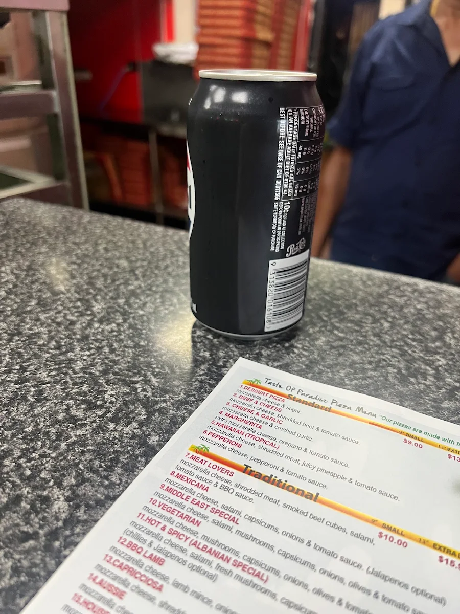 Menu, Halal Pizza (Taste of Paradise Pizza)