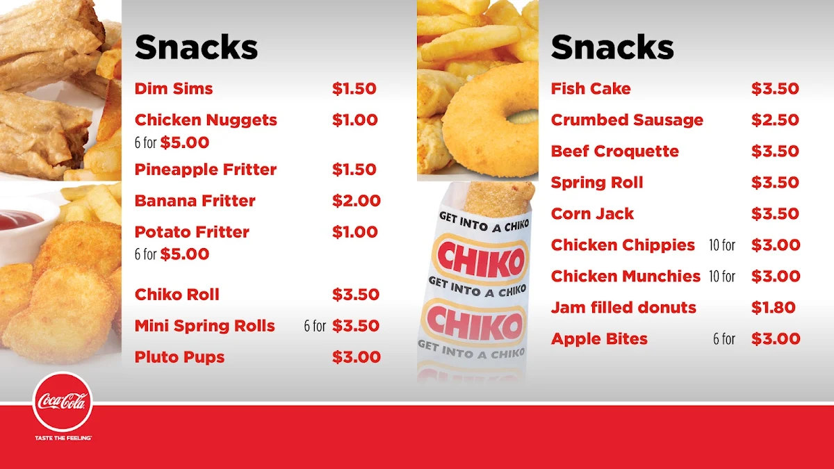 Menu, Marina Chicken and Seafood