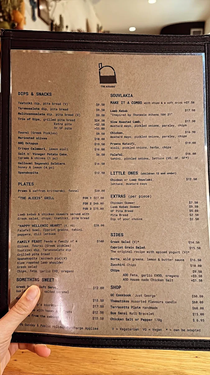 Menu, The Hellenic House Project