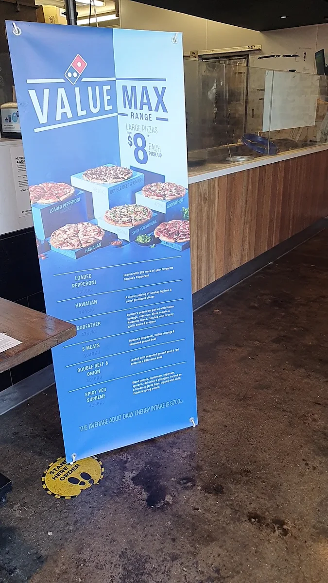 Menu, Domino's Pizza Mowbray