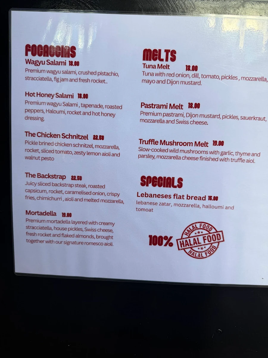 Menu, Deli-cious Deli