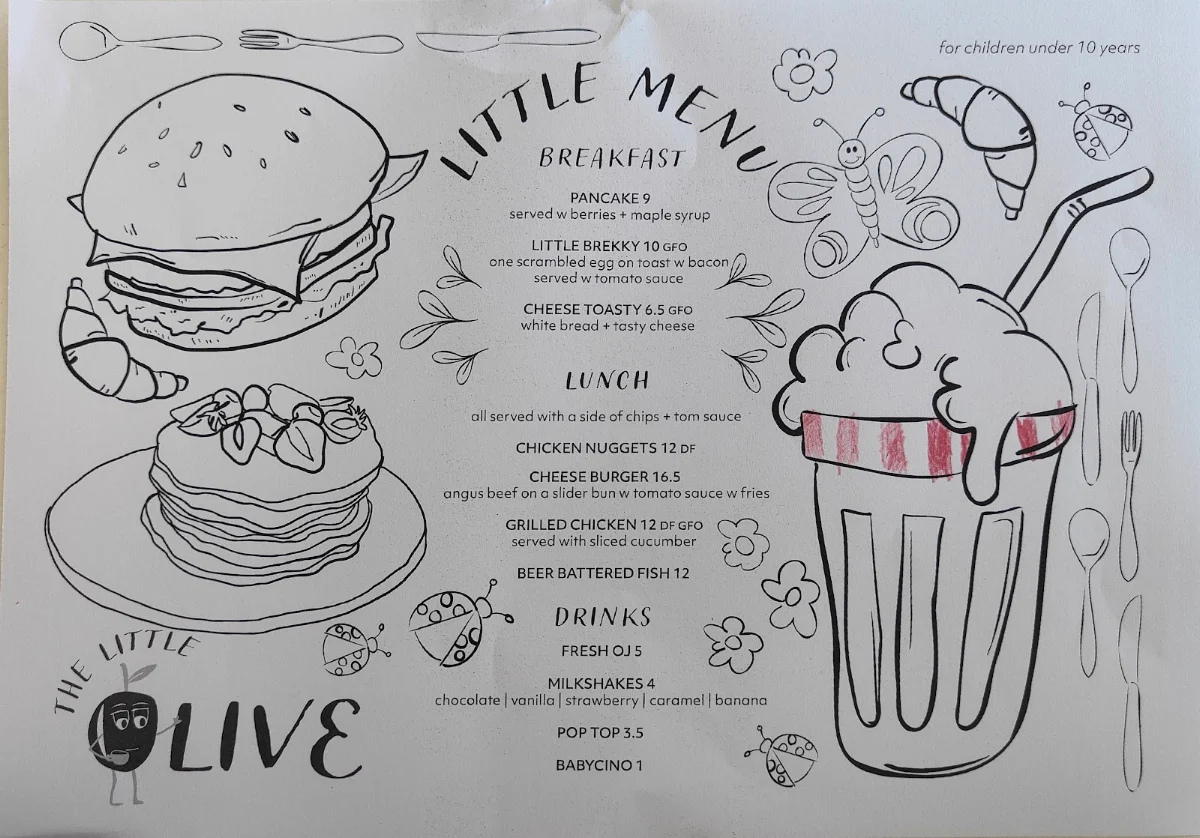 Menu, The Little Olive