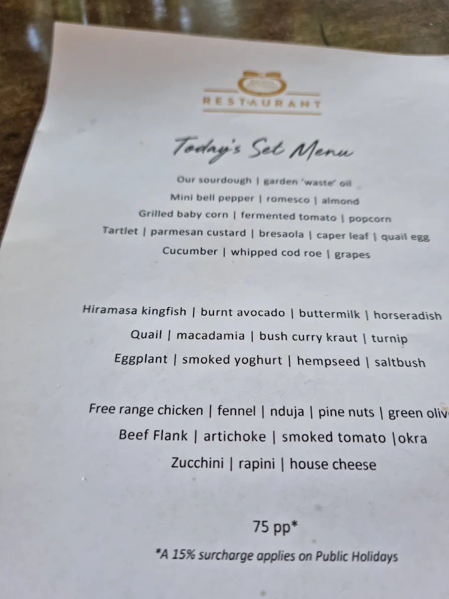 Menu, Brown Brothers Restaurant