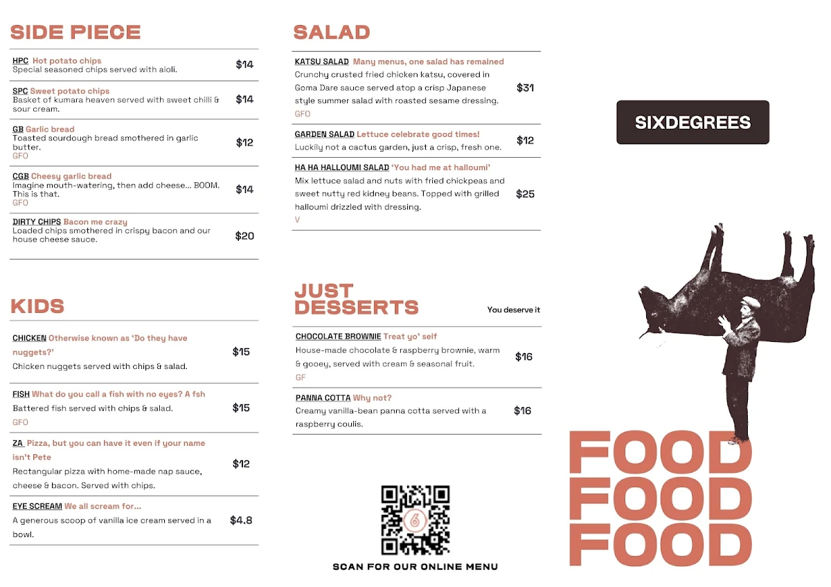 Menu, Six Degrees