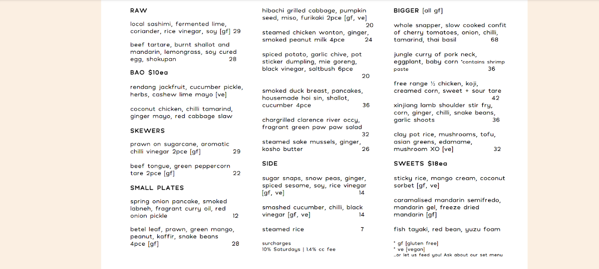 Menu, GWYLO