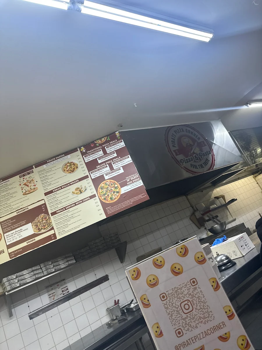 Menu, Pirate Pizza Corner