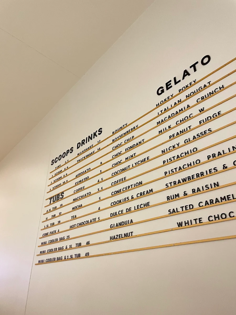 Menu, Gelato Messina Brighton Le Sands