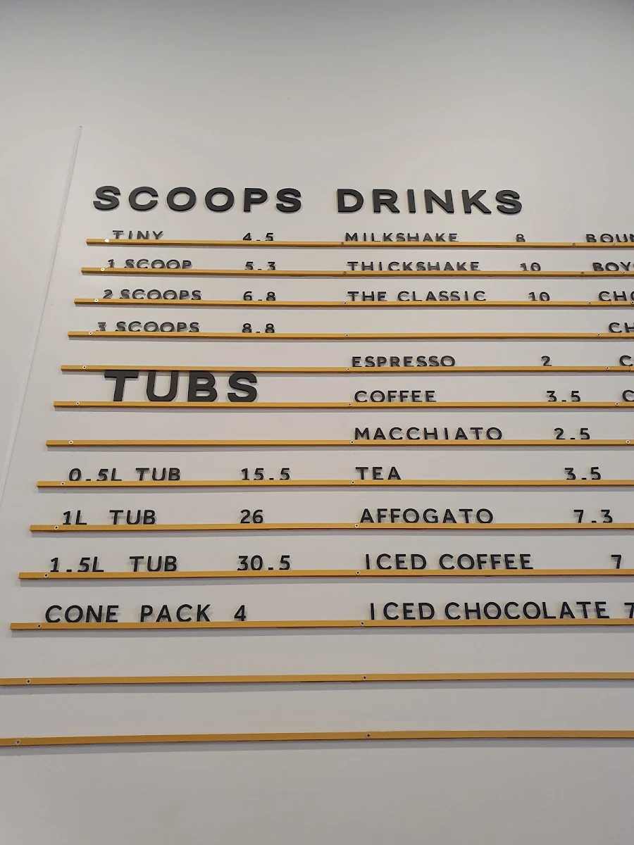 Menu, Gelato Messina Brighton Le Sands