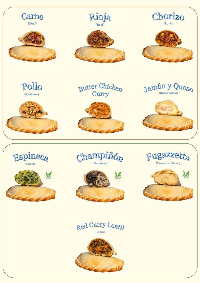 Menu, Pipi Cucu Empanadas (Eumundi Markets)