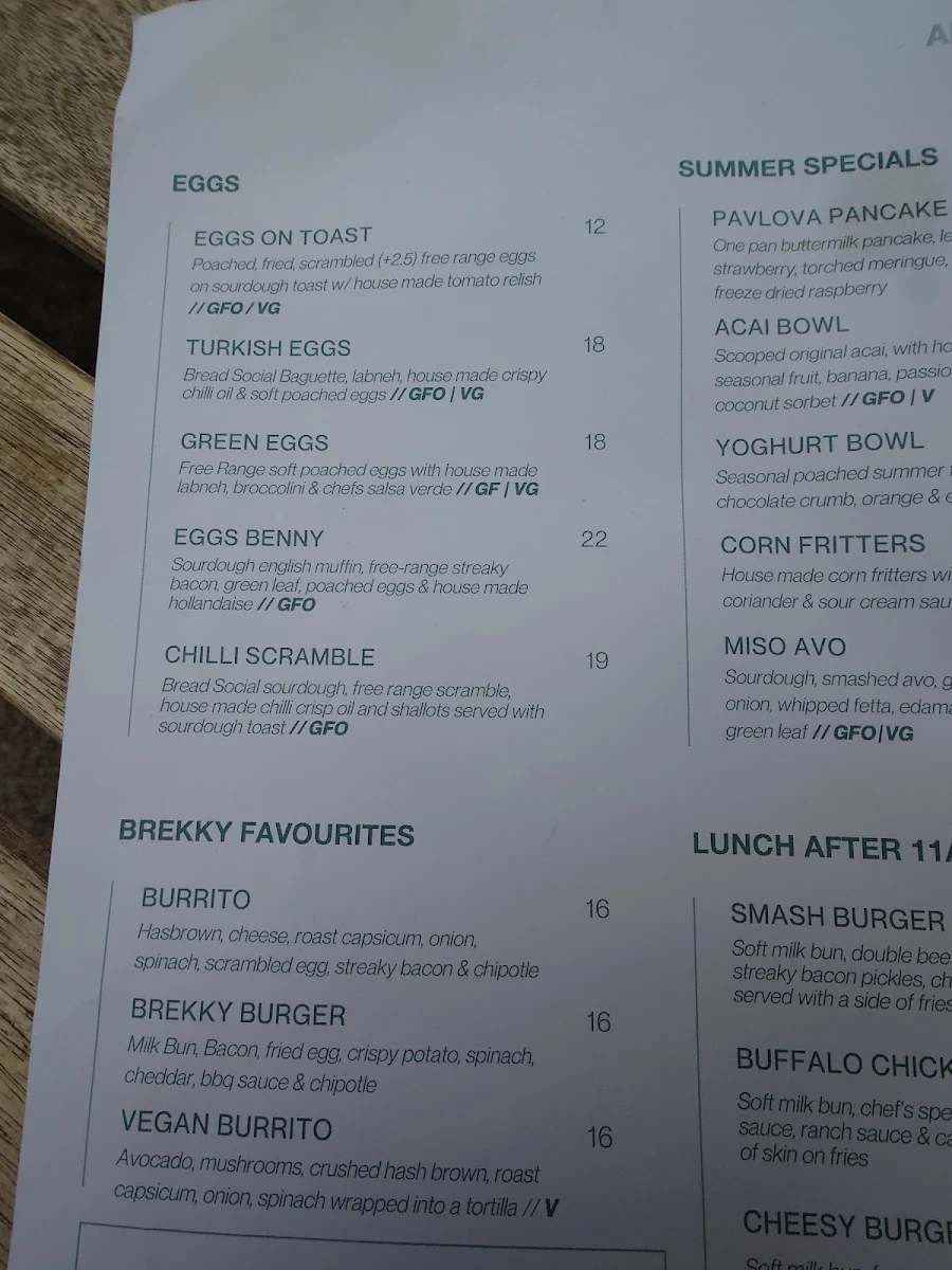 Menu, Next Door Espresso