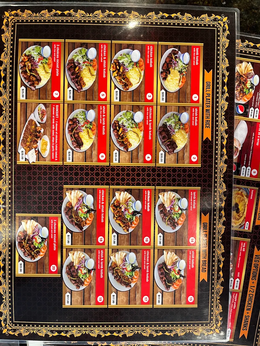 Menu, Pardis Restaurant- Persian Cuisine