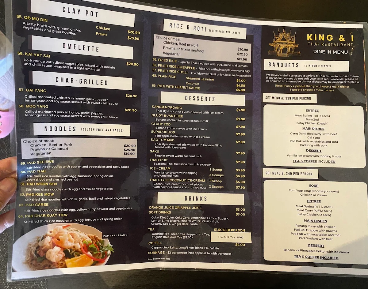 Menu, King & I