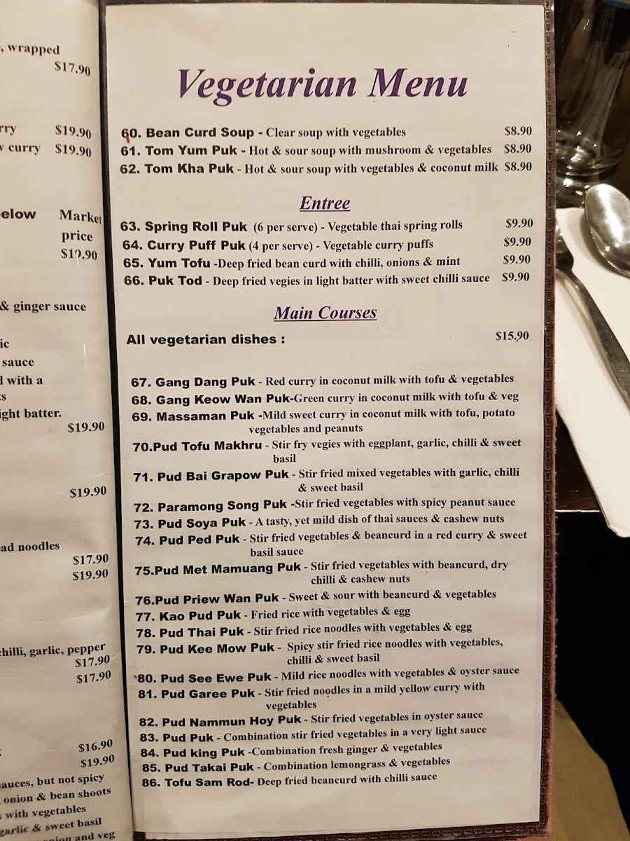 Menu, King & I