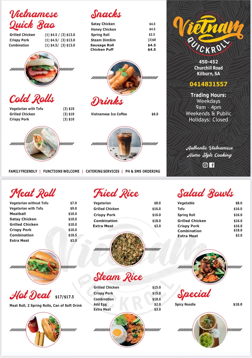 Menu, Vietnam Quickroll