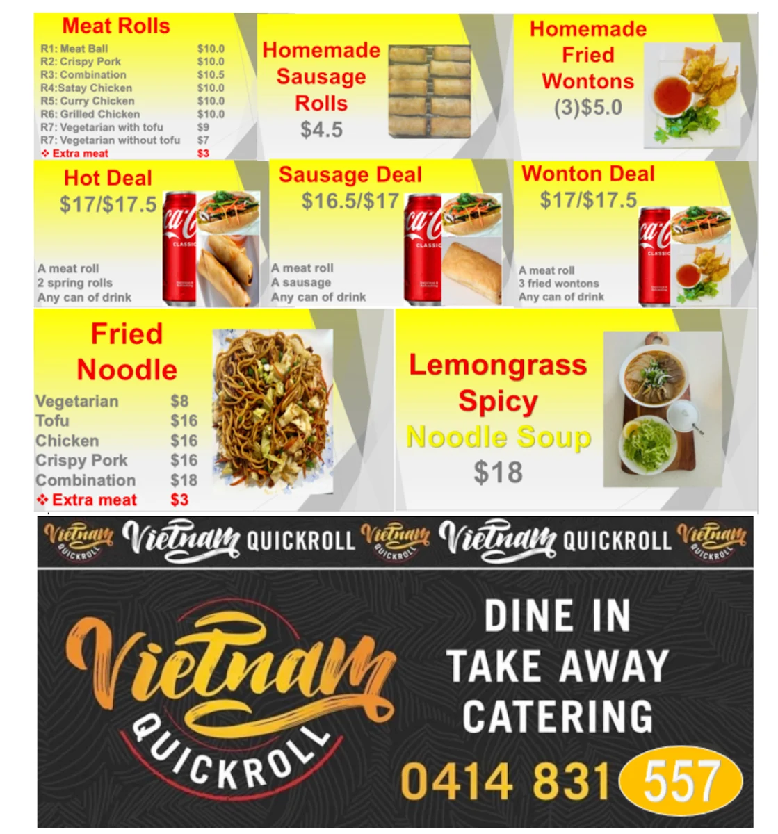 Menu, Vietnam Quickroll