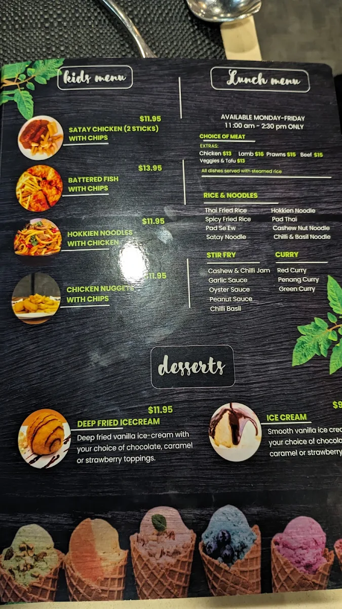 Menu, Thai Me Liverpool