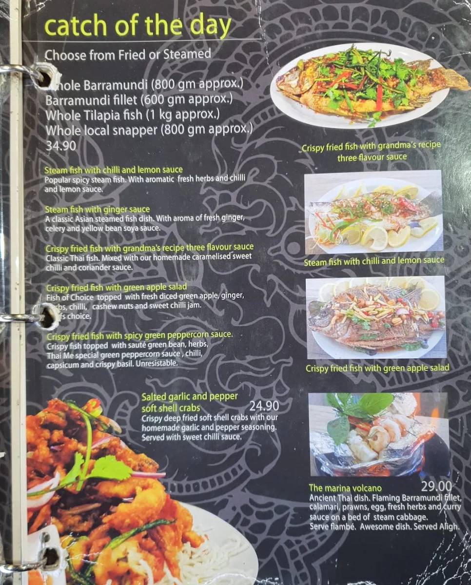 Menu, Thai Me Liverpool