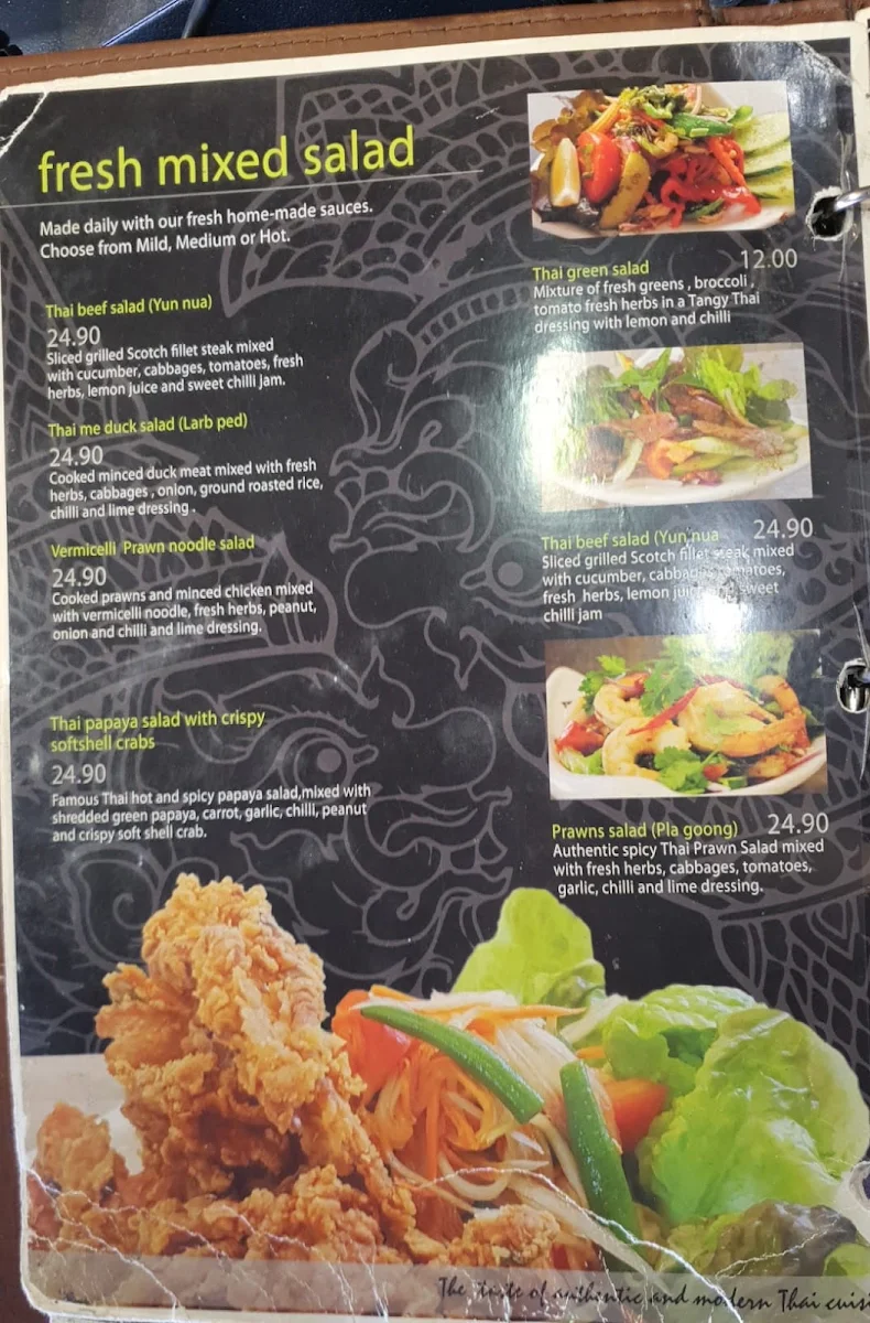 Menu, Thai Me Liverpool