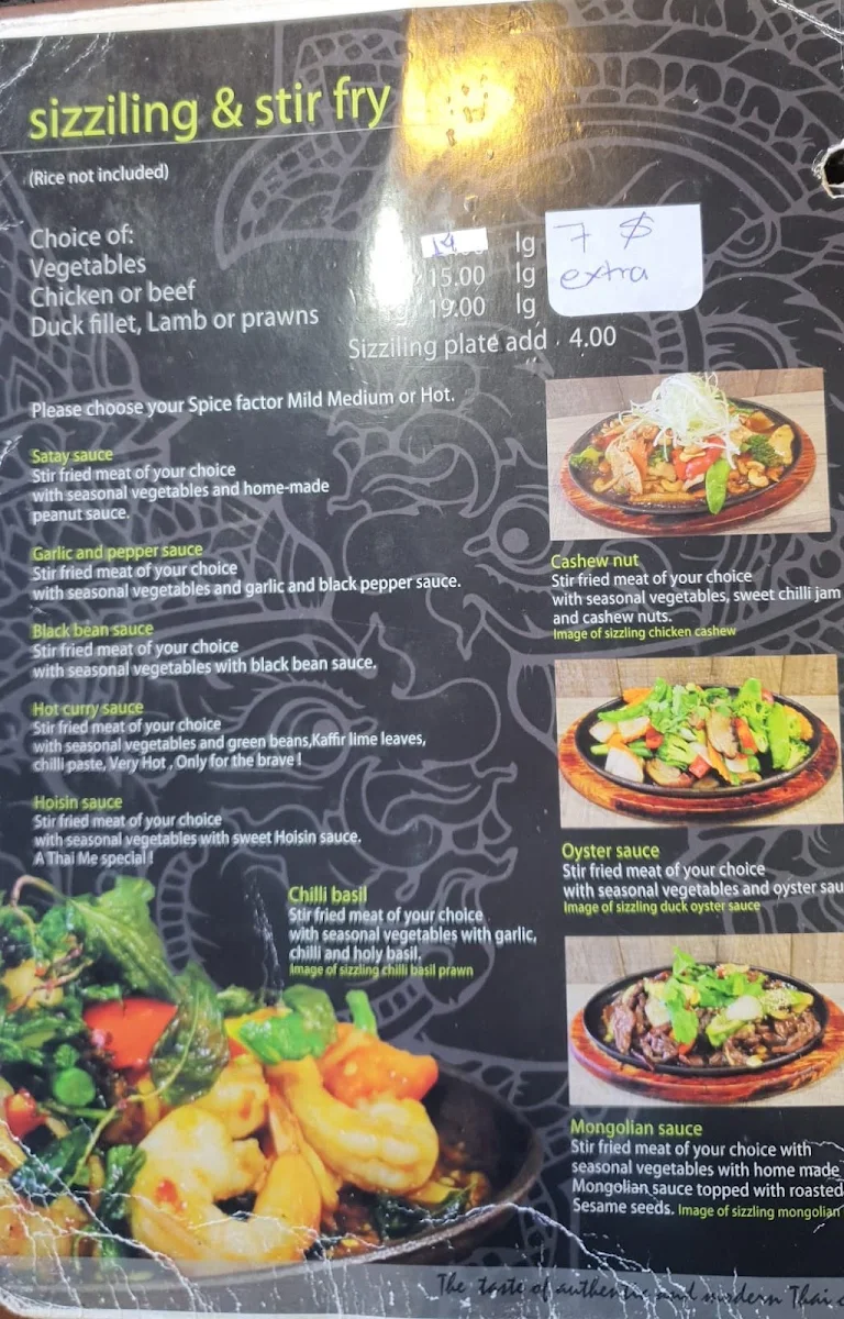 Menu, Thai Me Liverpool