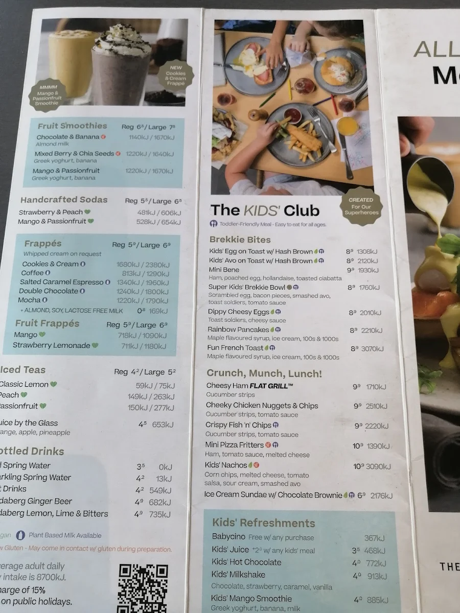 Menu, The Coffee Club Café - Bendigo