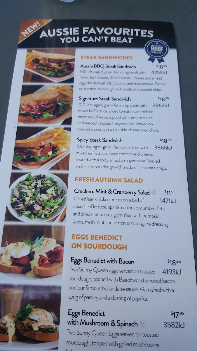 Menu, The Coffee Club Café - Bendigo
