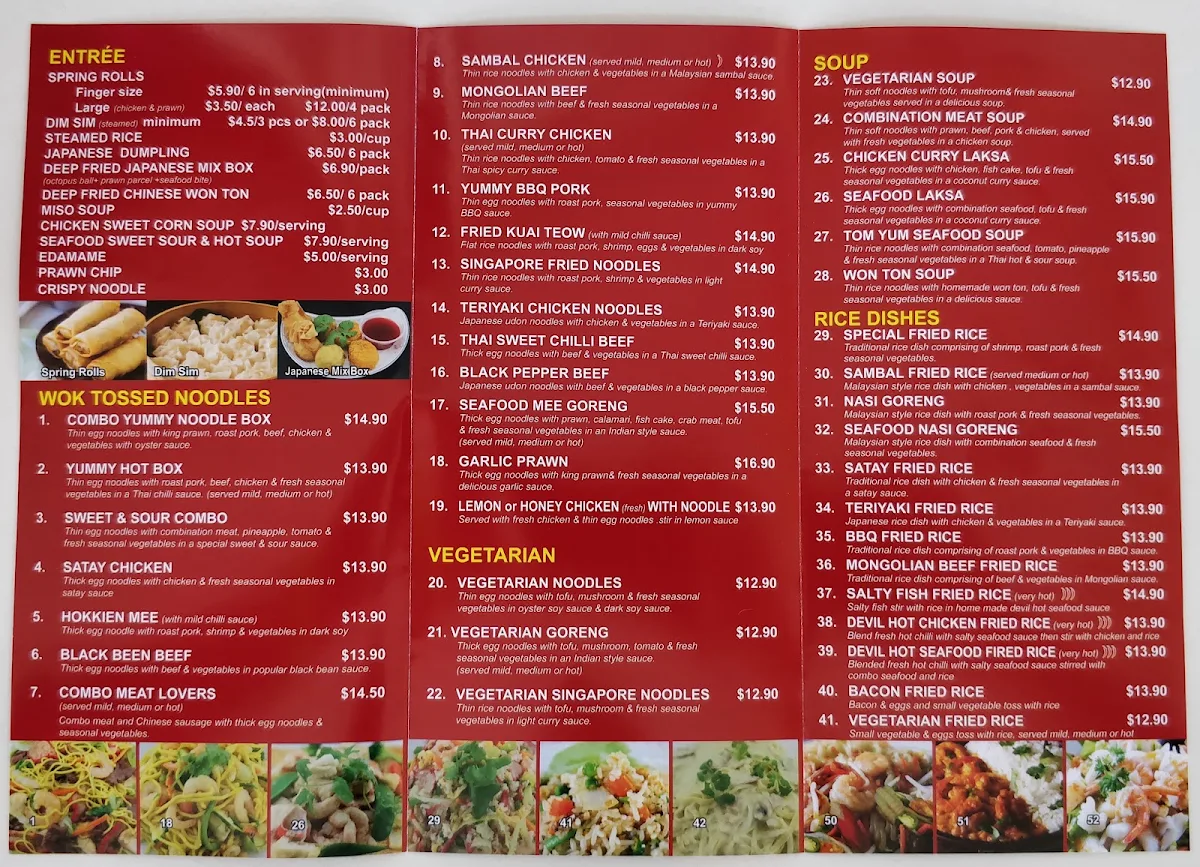 Menu, Rainbow Noodle