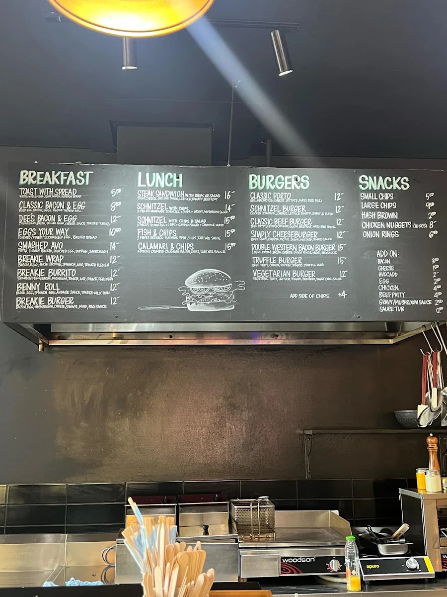 Menu, De First Stop Cafe Chullora