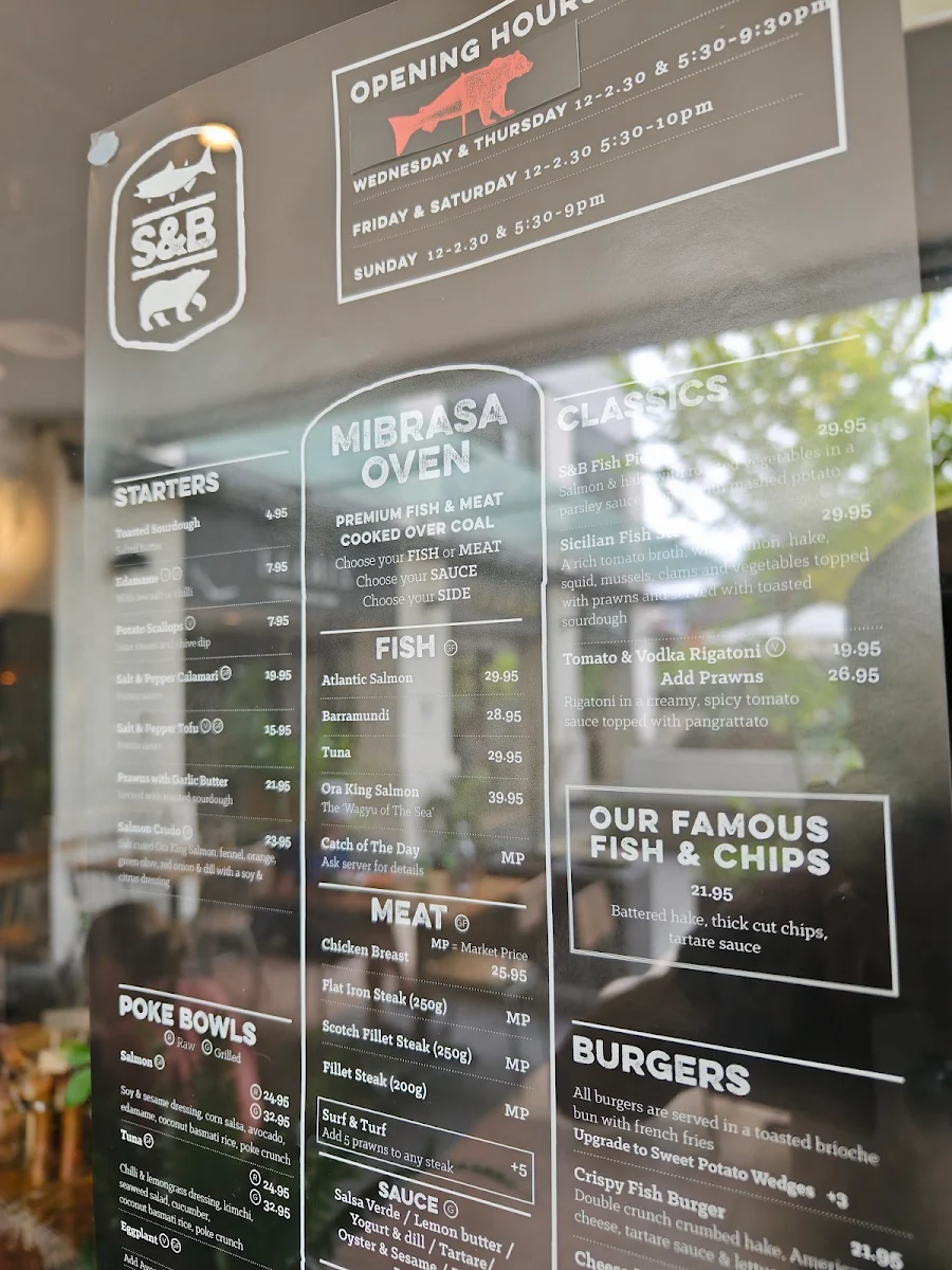 Menu, Salmon & Bear - Crows Nest