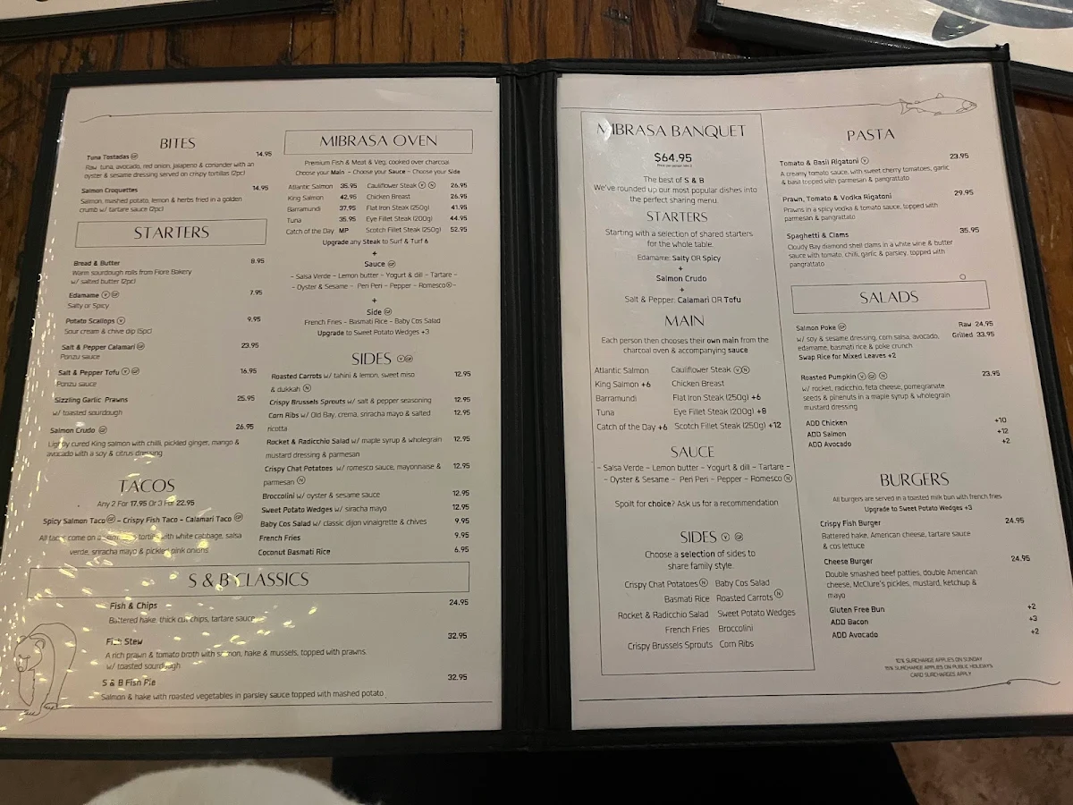Menu, Salmon & Bear - Crows Nest