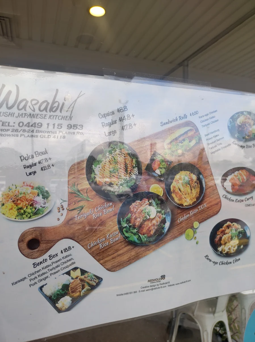 Menu, Wasabi Sushi Japanese Kitchen