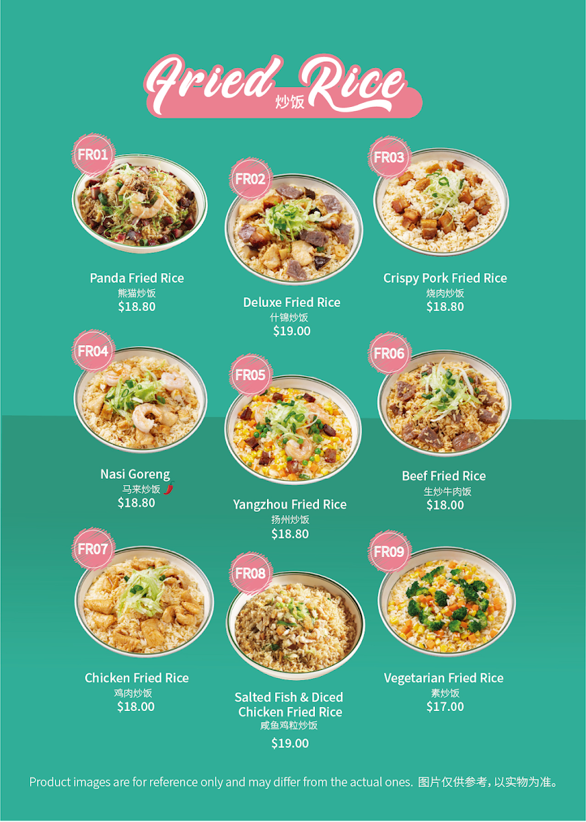 Menu, China Panda Foodbar Cafe