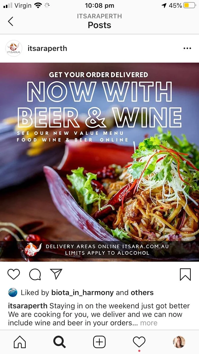 Menu, Itsara