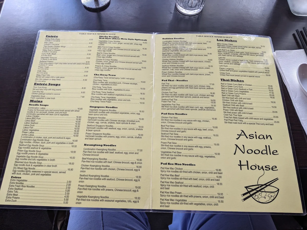 Menu, Dickson Asian Noodle House