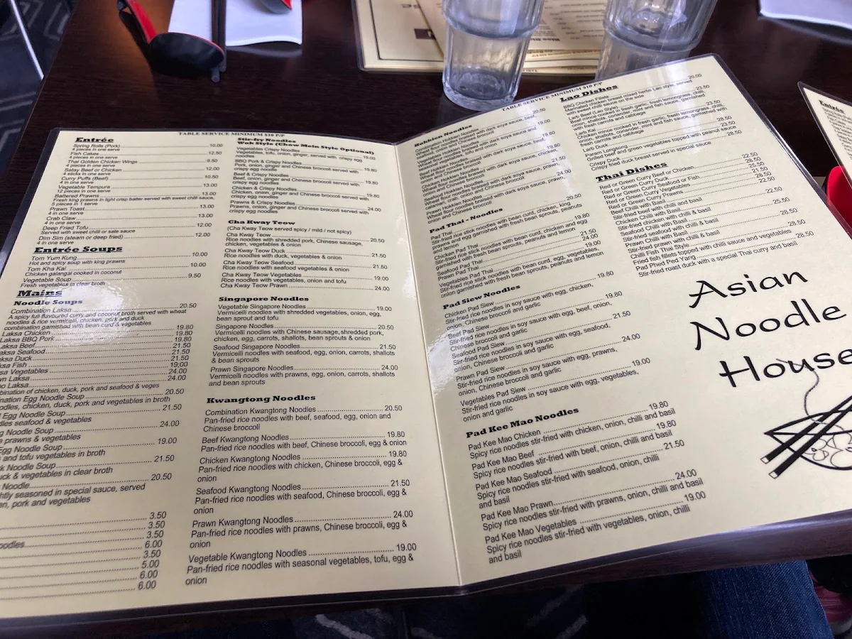 Menu, Dickson Asian Noodle House