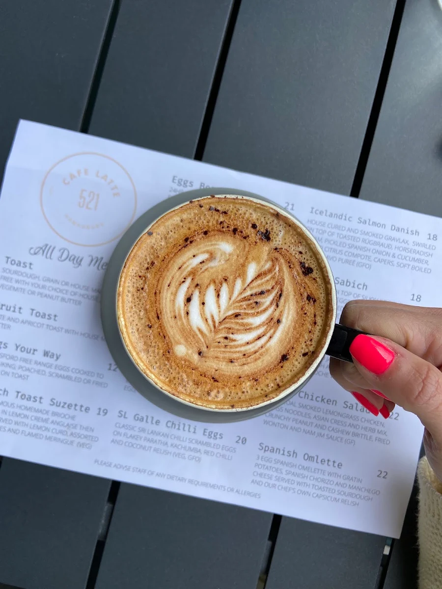 Menu, Cafe Latte