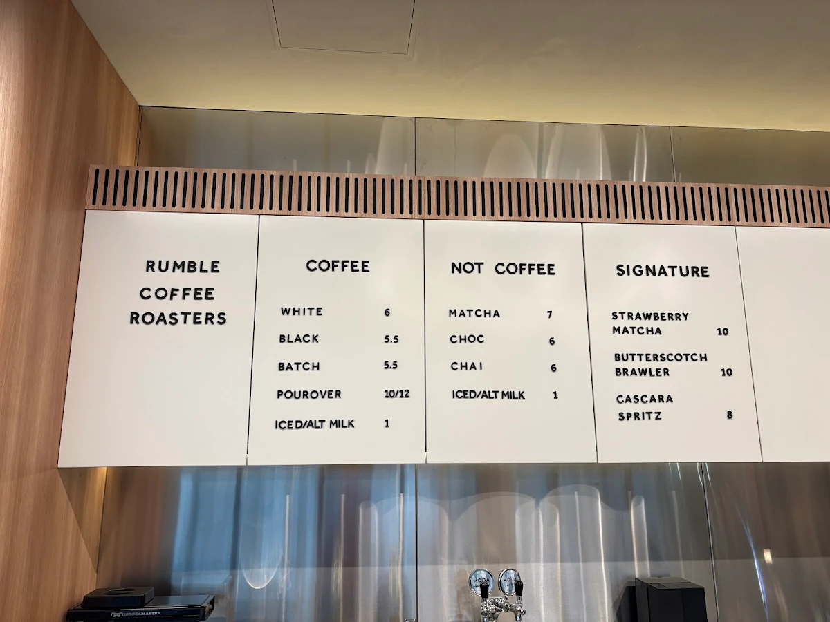 Menu, Rumble Coffee Roasters - Macaulay Road Espresso Bar