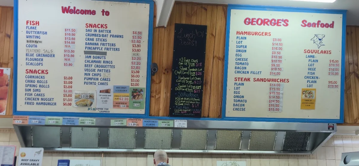 Menu, George's Seafood