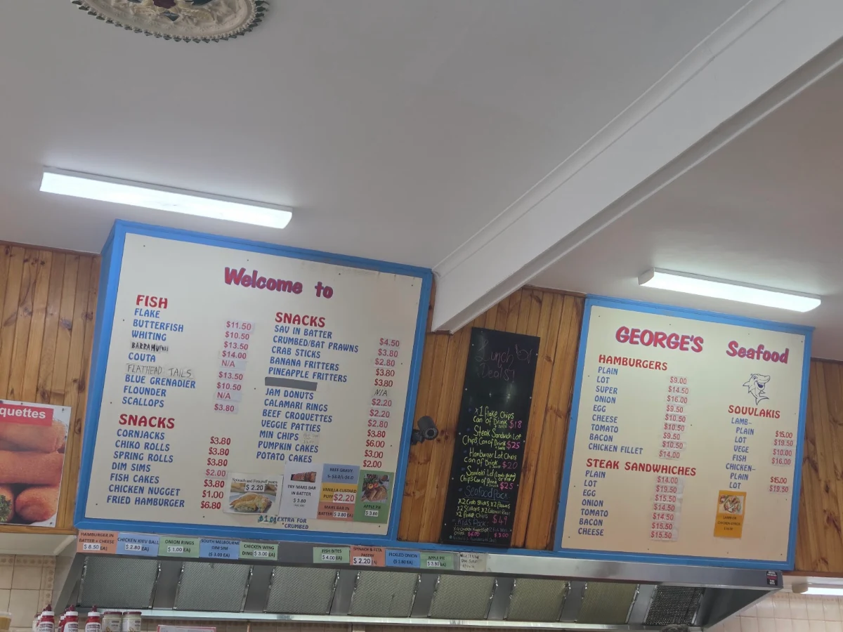 Menu, George's Seafood