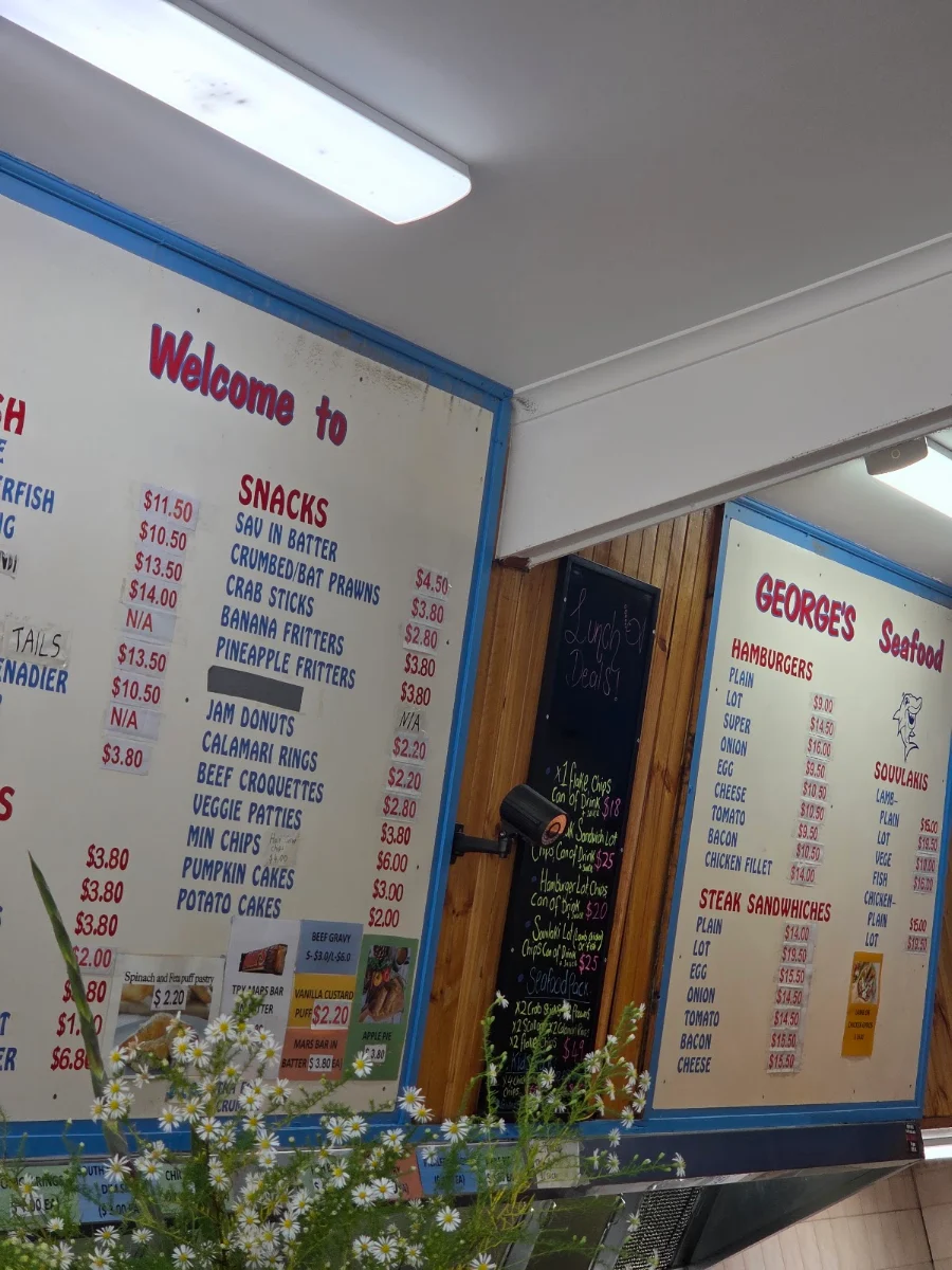 Menu, George's Seafood