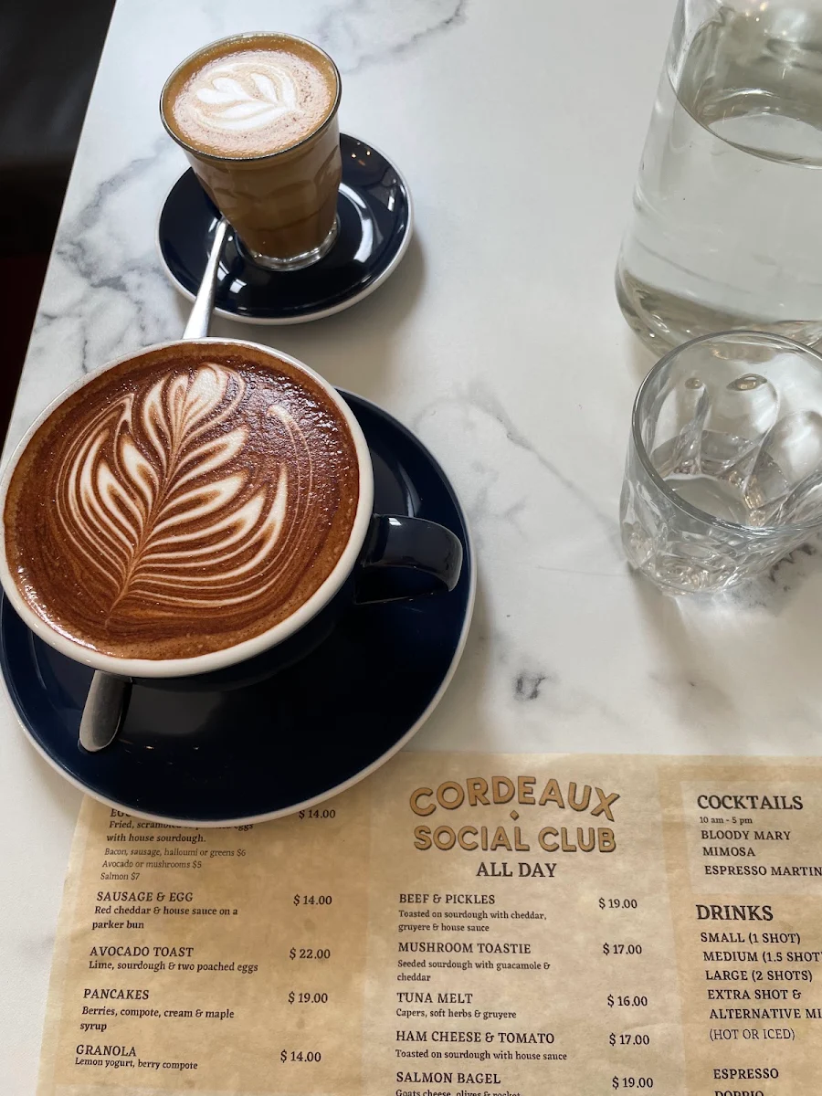 Menu, Cordeaux Social Club