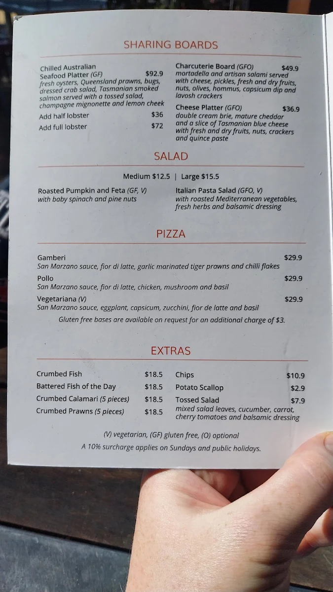 Menu, Snapper & Co.