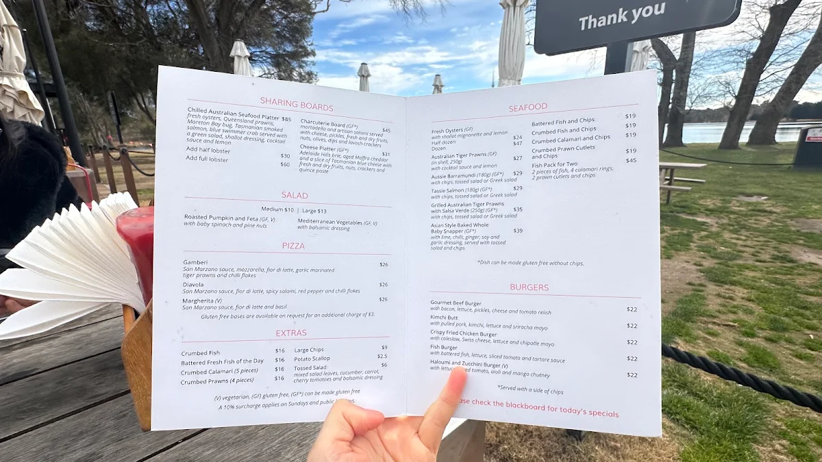 Menu, Snapper & Co.