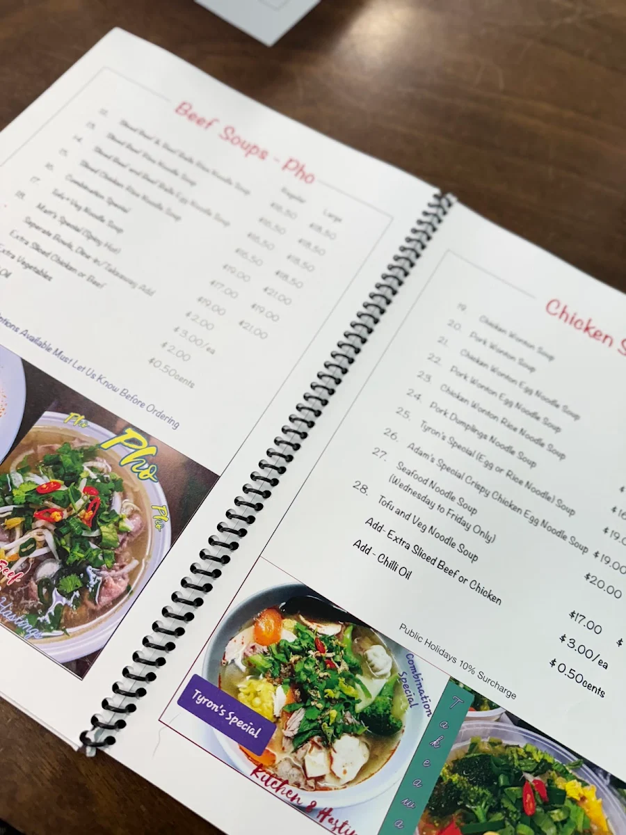 Menu, Kitchen 8 Hastings