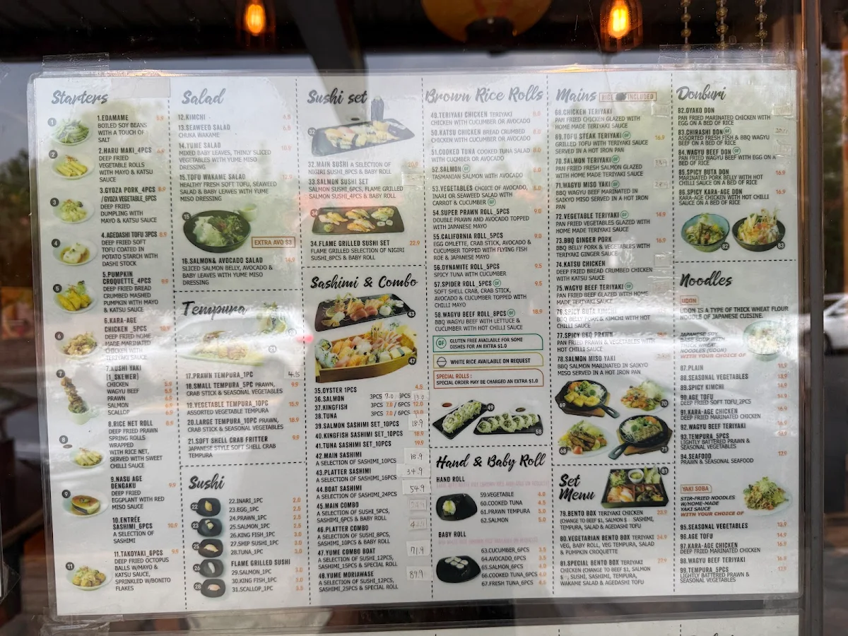 Menu, Yume