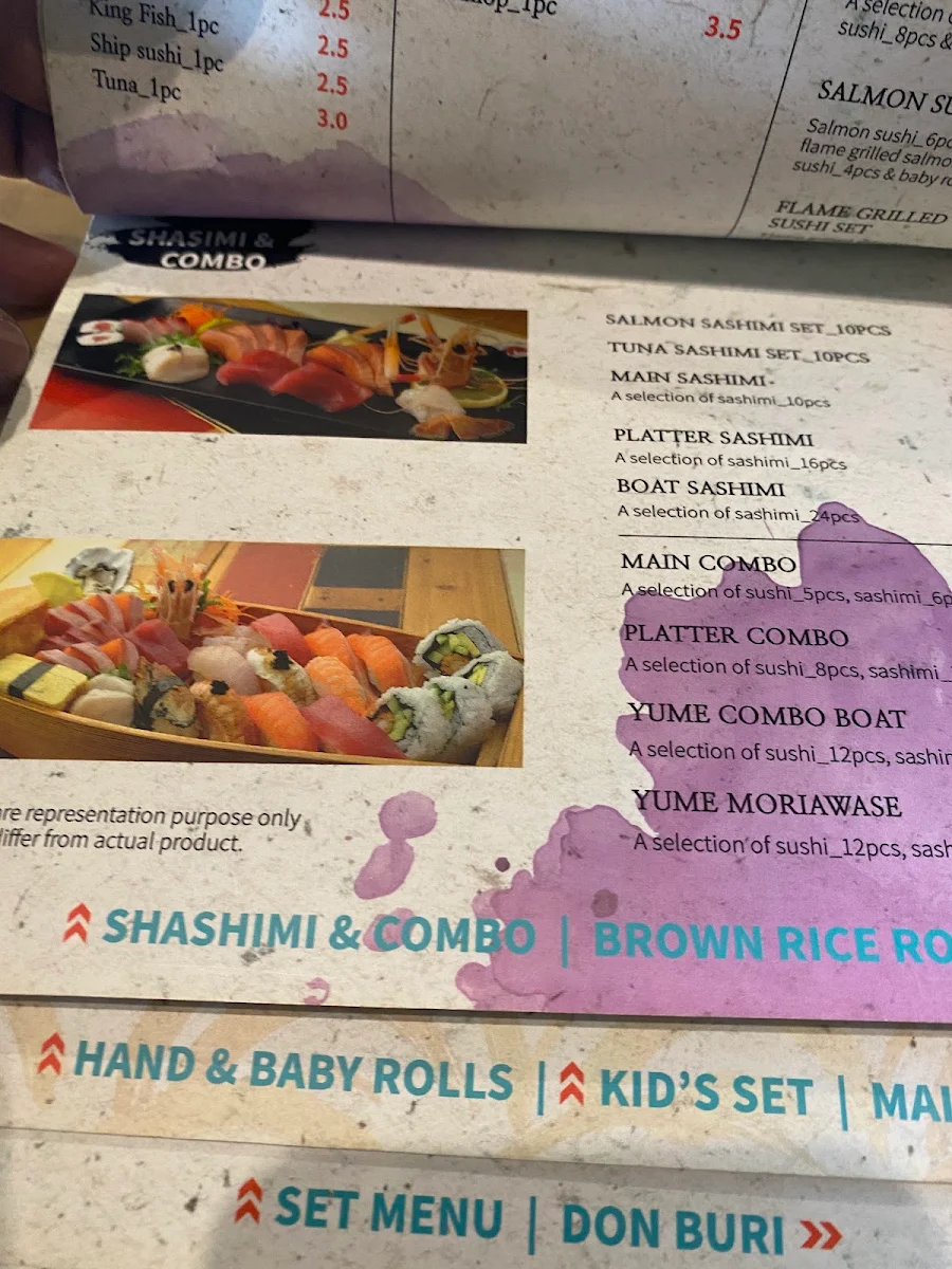 Menu, Yume