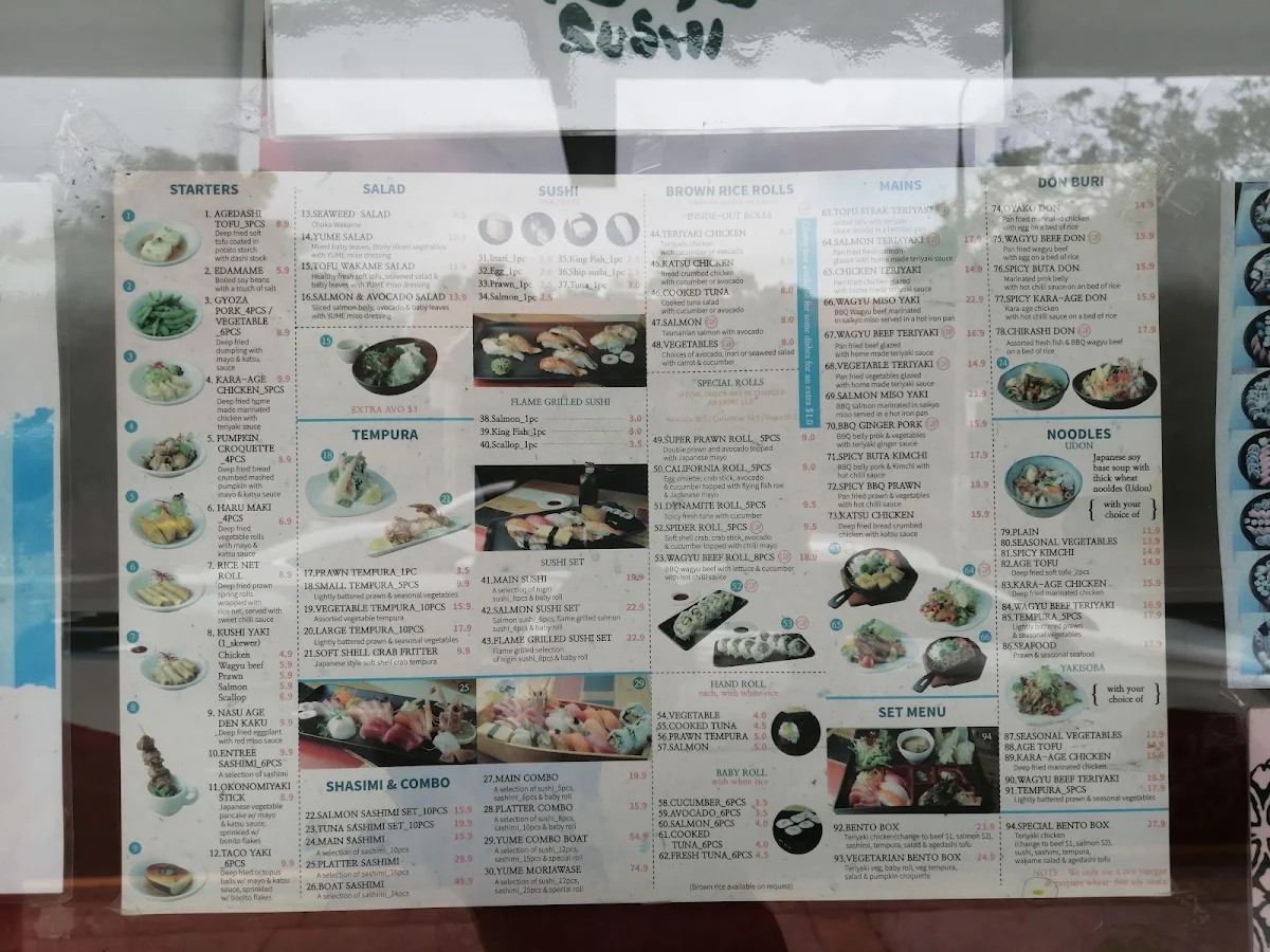 Menu, Yume