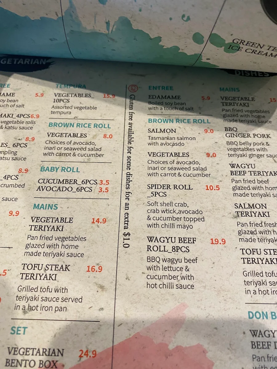 Menu, Yume