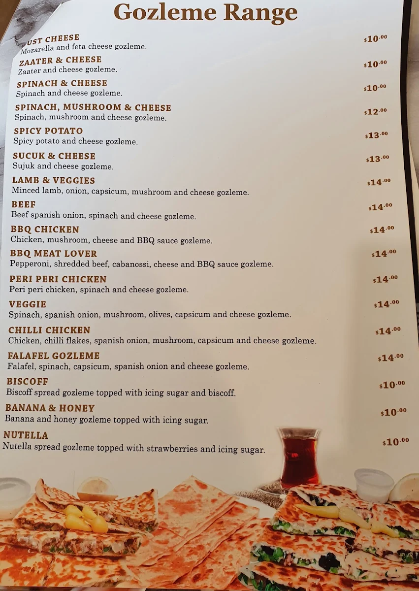 Menu, Saray Sweets